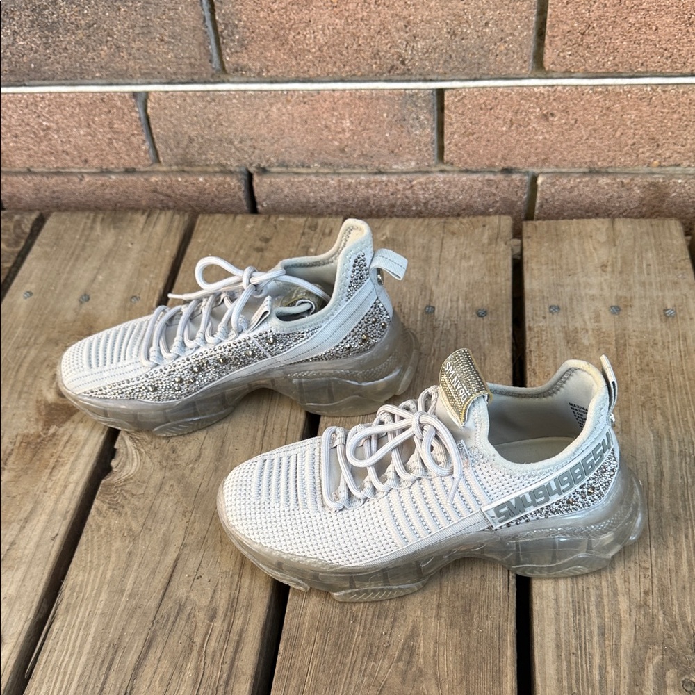 Steve Madden SM NY90 Gray Sneakers Size Women's 8.5 - Picture 4 of 8